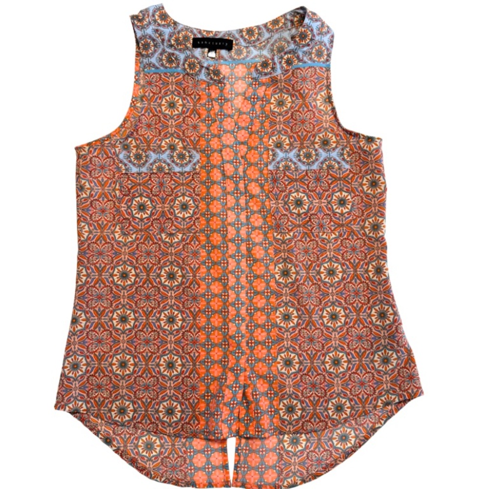 Sanctuary Women's Sleeveless Tank Top Boho Print Size Small